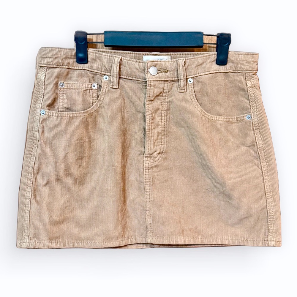 Tan Corduroy Mini Skirt